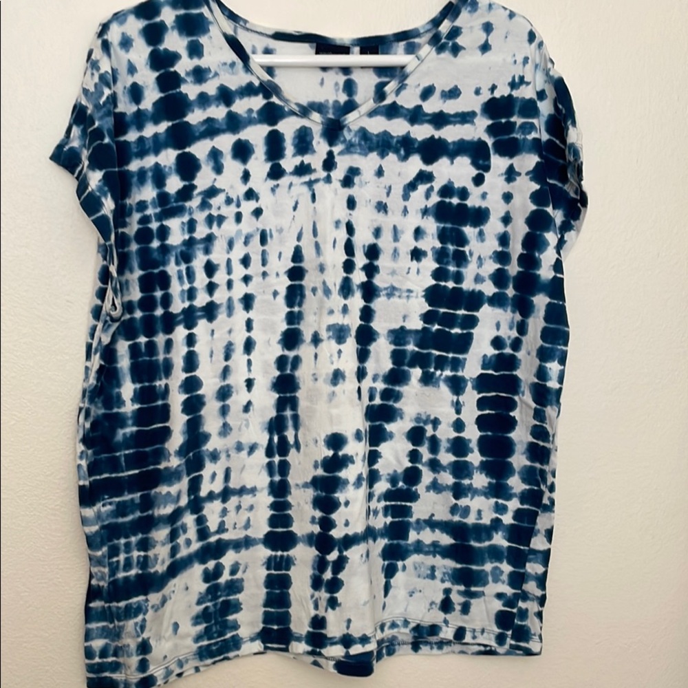 Westbound Blue and White Relaxed Fit Short Sleeve T-shirt